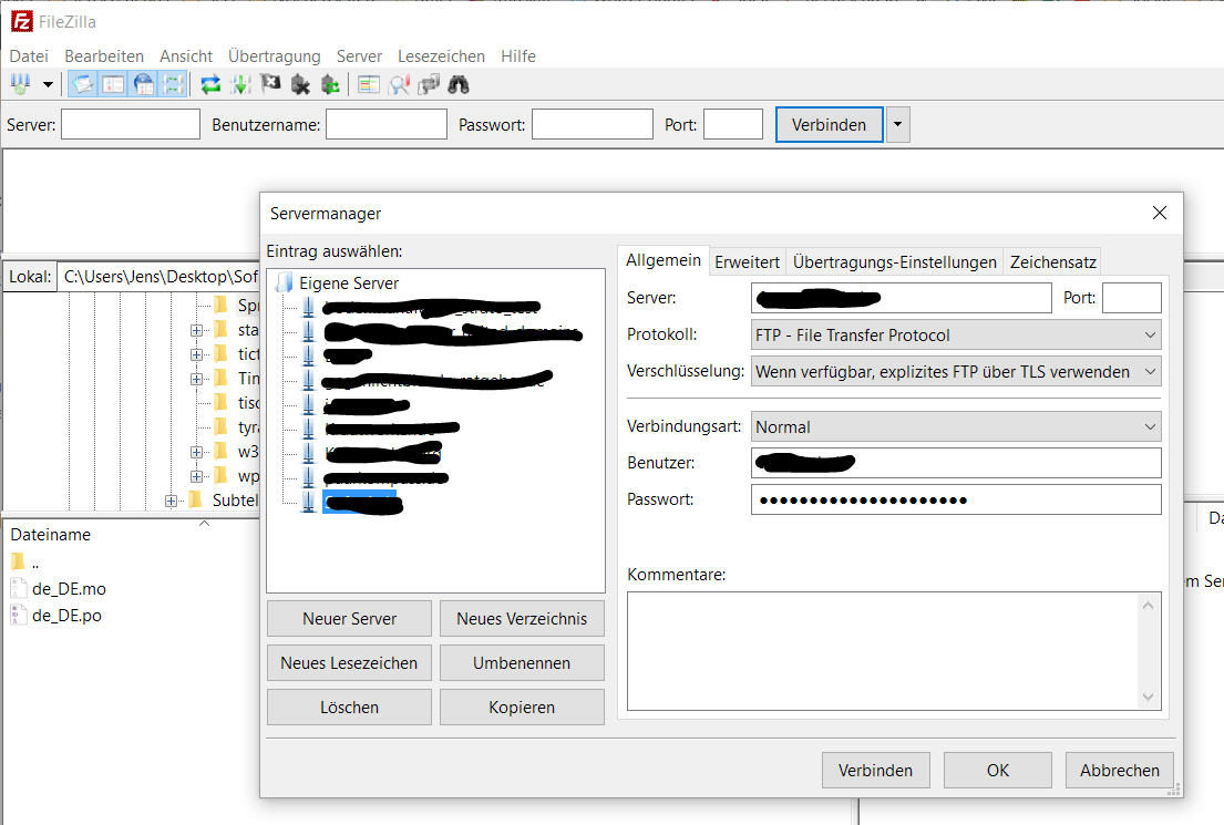 filezilla servermanager